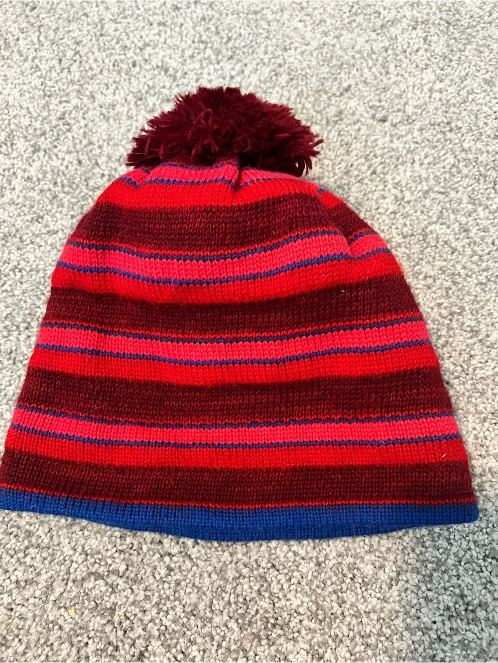 Kids Pom Beanie Hat Reversible